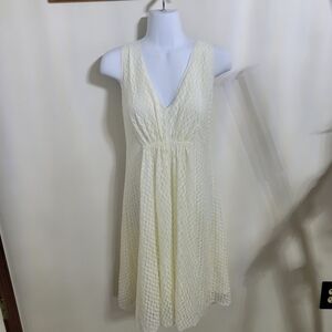 MSSP Max Studio Women's Off White Crochet Sleeveless Dress, Size Small